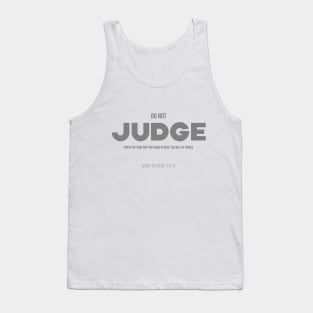 Bible Scripture Matthew 7:1-2 Quote Grey Tank Top